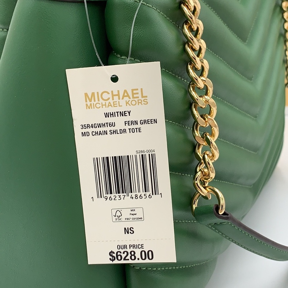 Michael Kors Whitney Women Ladies Md Tote Shoulder Handbag Bag Purse Fern Green - Picture 14 of 15
